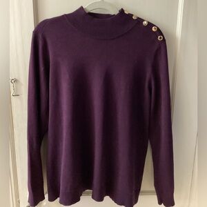 Women’s Calvin Klein Turtleneck- Gold Tone Buttons on 1 shoulder-Size XL- Pre-ow
